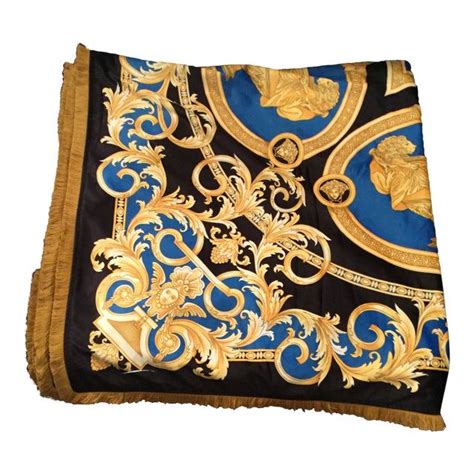 versace urn|Gianni Versace Custom Blue & Gold Urn Design Velvet Throw.